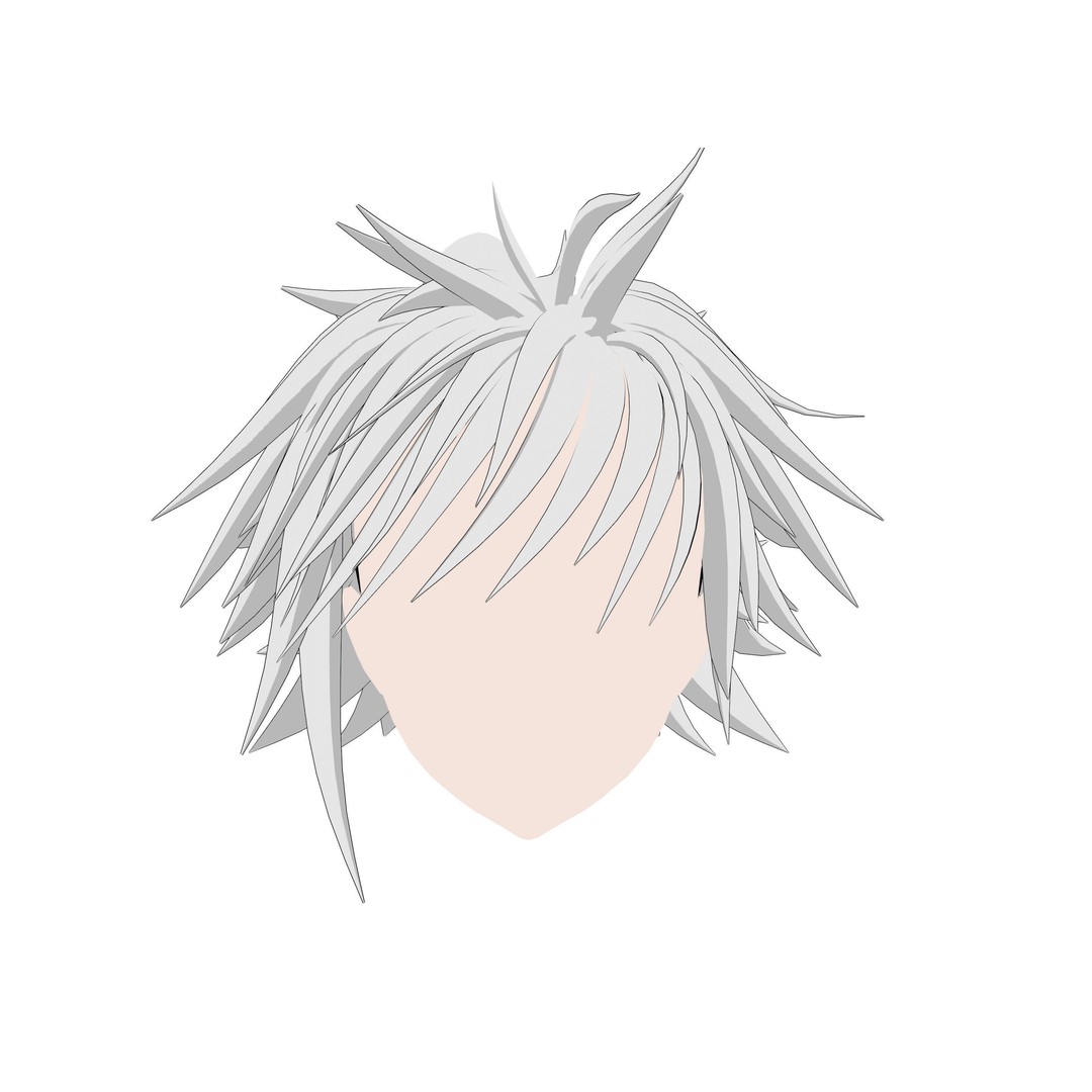 Anime Hair 3D Model – Low Poly Character Asset, Blender & FBX - View 21