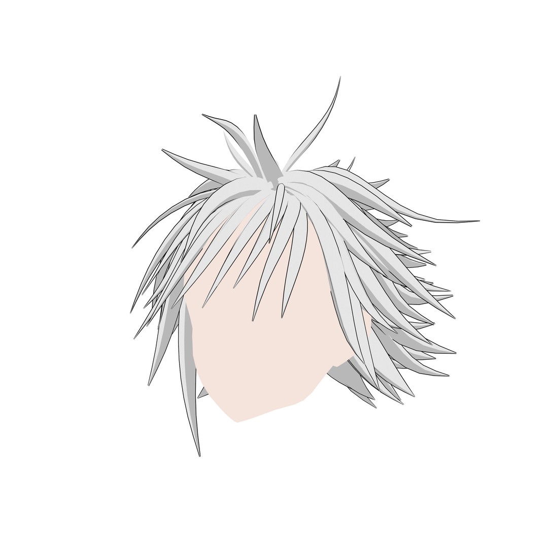 Anime Hair 3D Model – Low Poly Character Asset, Blender & FBX - View 23