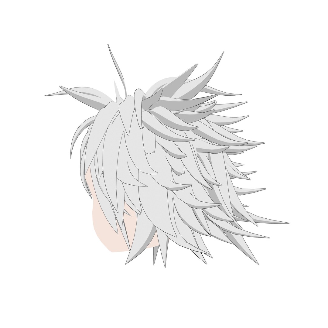 Anime Hair 3D Model – Low Poly Character Asset, Blender & FBX - View 27