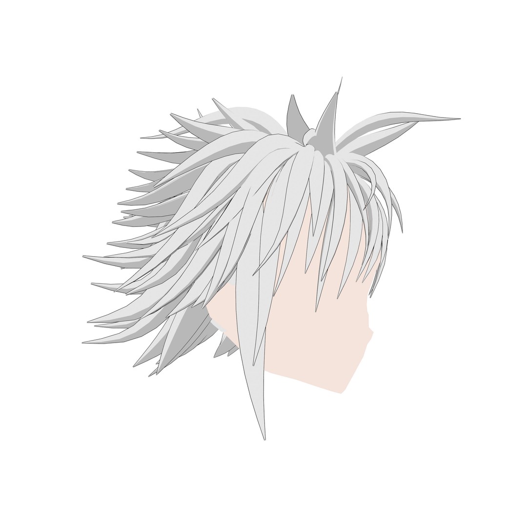 Anime Hair 3D Model – Low Poly Character Asset, Blender & FBX - View 31