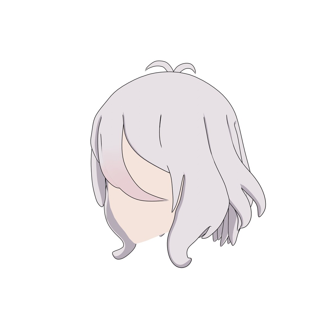 Anime Hair 3D Model – Low Poly Character Asset, Blender & FBX - View 35