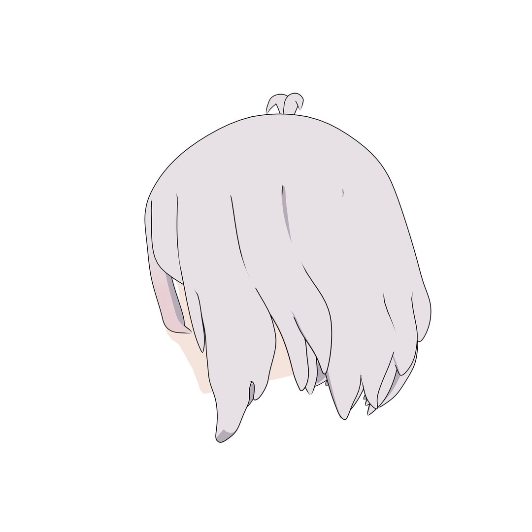 Anime Hair 3D Model – Low Poly Character Asset, Blender & FBX - View 37
