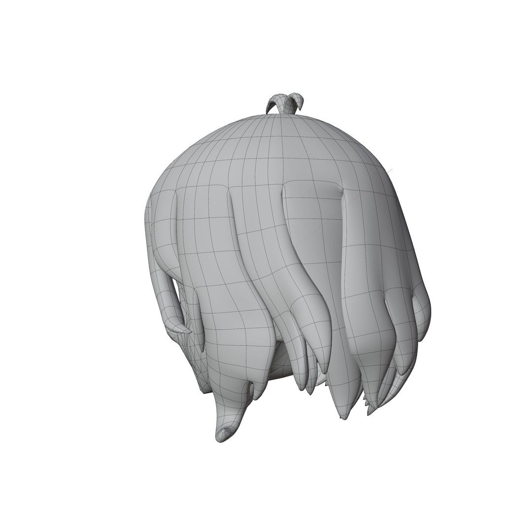 Anime Hair 3D Model – Low Poly Character Asset, Blender & FBX - View 38
