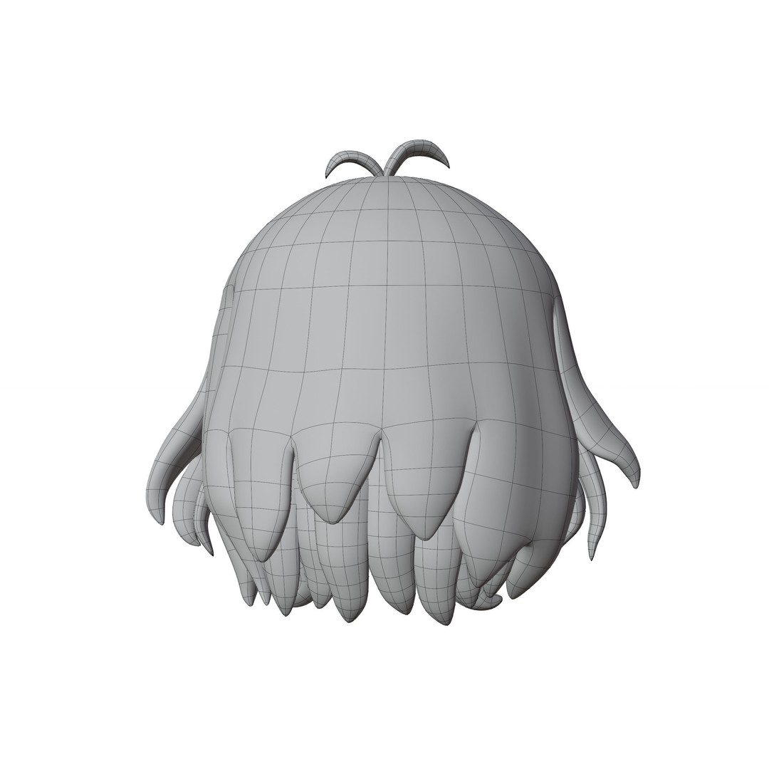 Anime Hair 3D Model – Low Poly Character Asset, Blender & FBX - View 40
