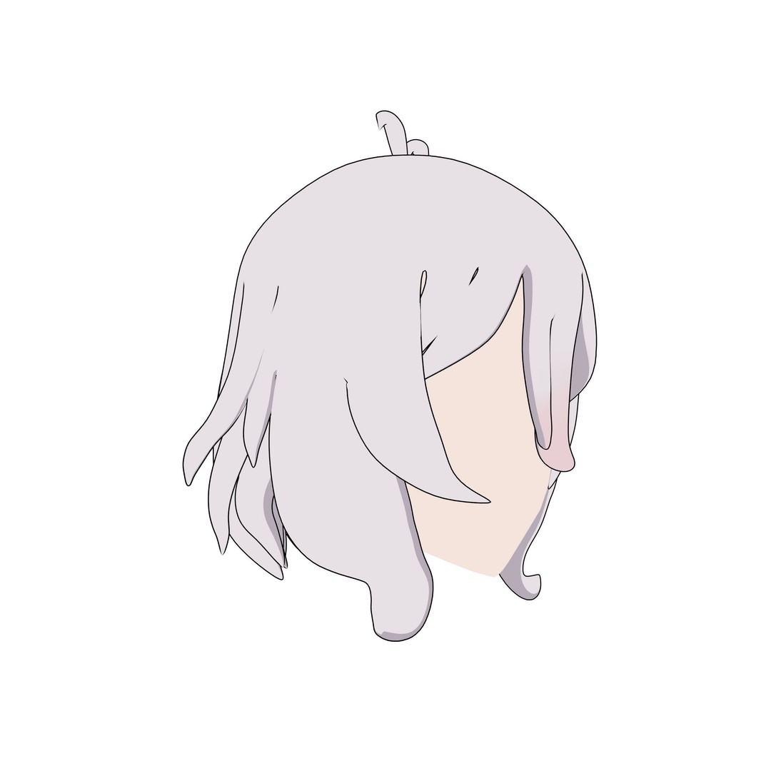 Anime Hair 3D Model – Low Poly Character Asset, Blender & FBX - View 41