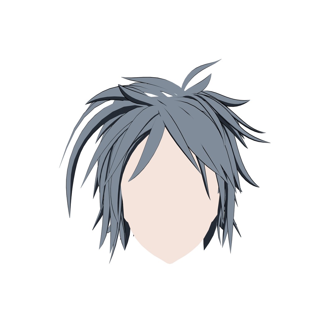 Anime Hair 3D Model – Low Poly Character Asset, Blender & FBX - View 43