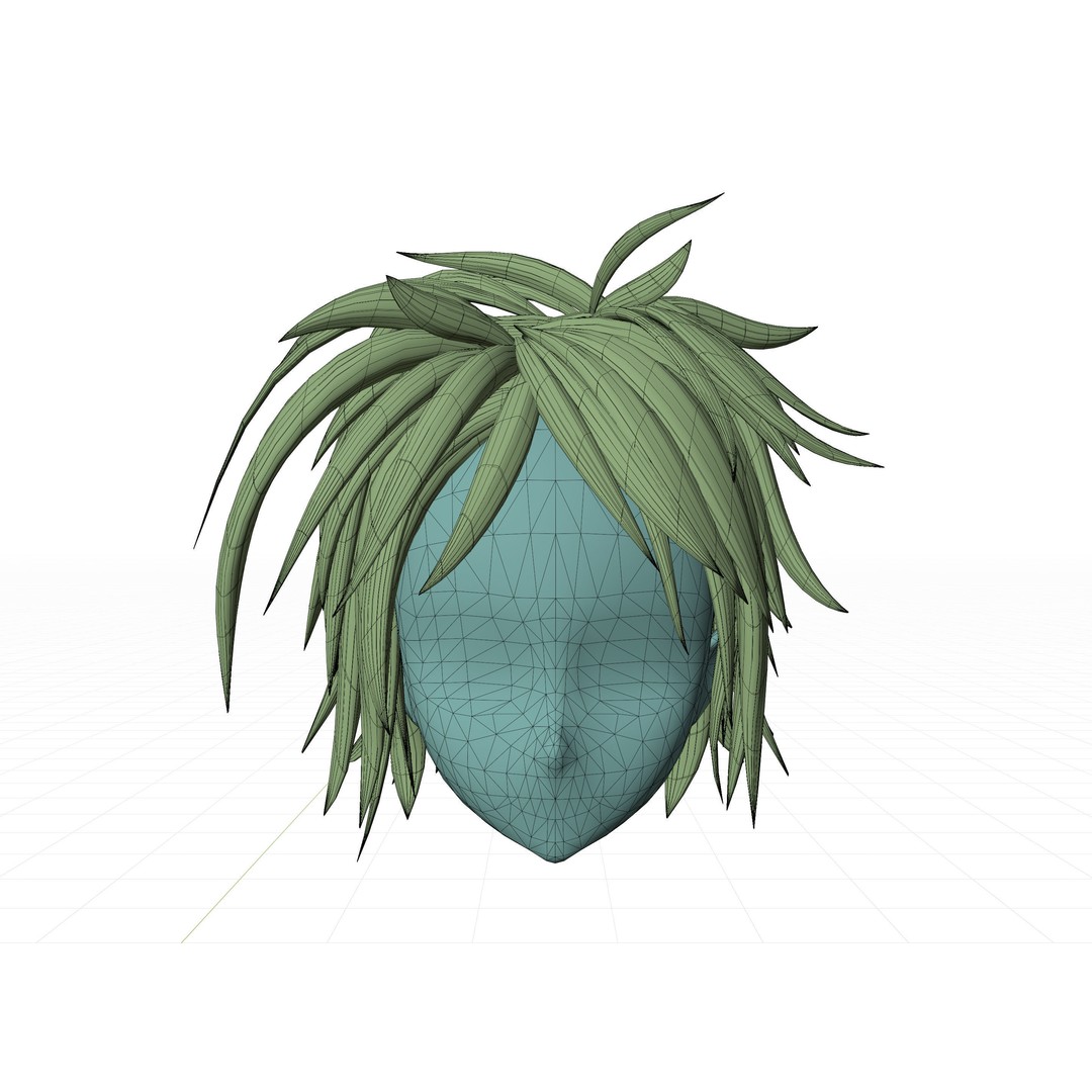 Anime Hair 3D Model – Low Poly Character Asset, Blender & FBX - View 44