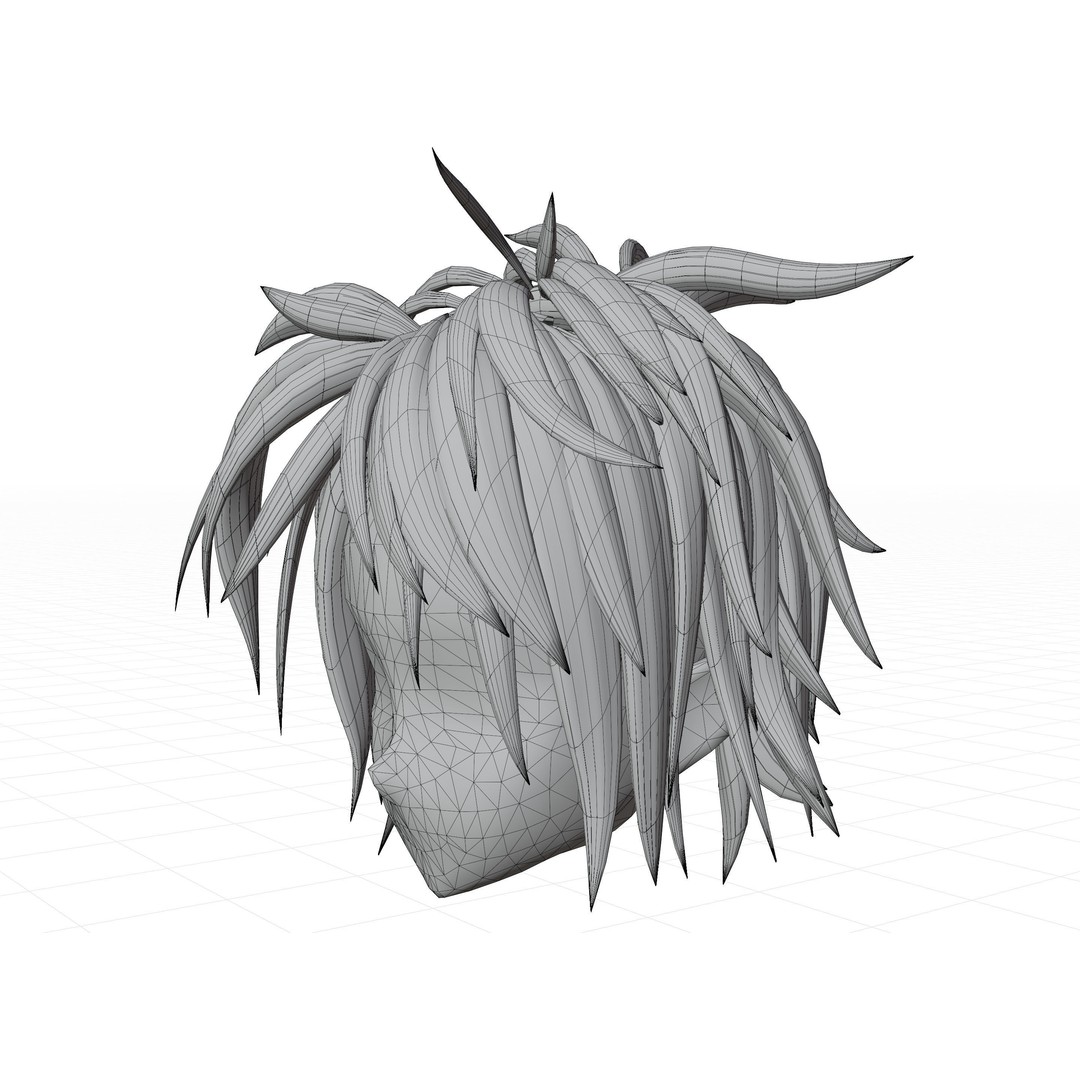 Anime Hair 3D Model – Low Poly Character Asset, Blender & FBX - View 46
