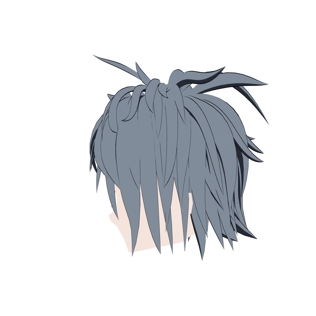 Anime Hair 3D Model – Low Poly Character Asset, Blender & FBX - View 47