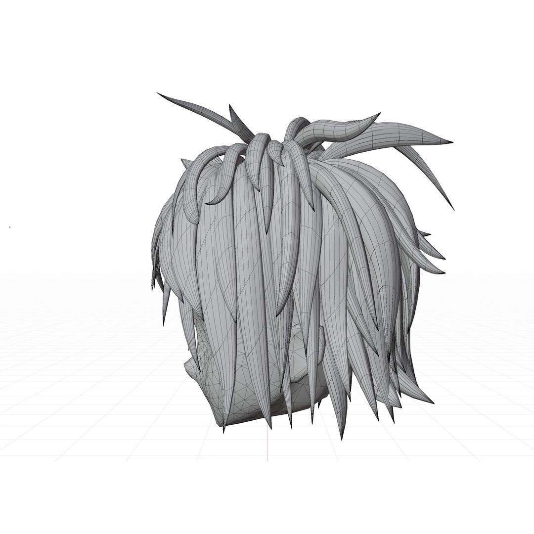 Anime Hair 3D Model – Low Poly Character Asset, Blender & FBX - View 48