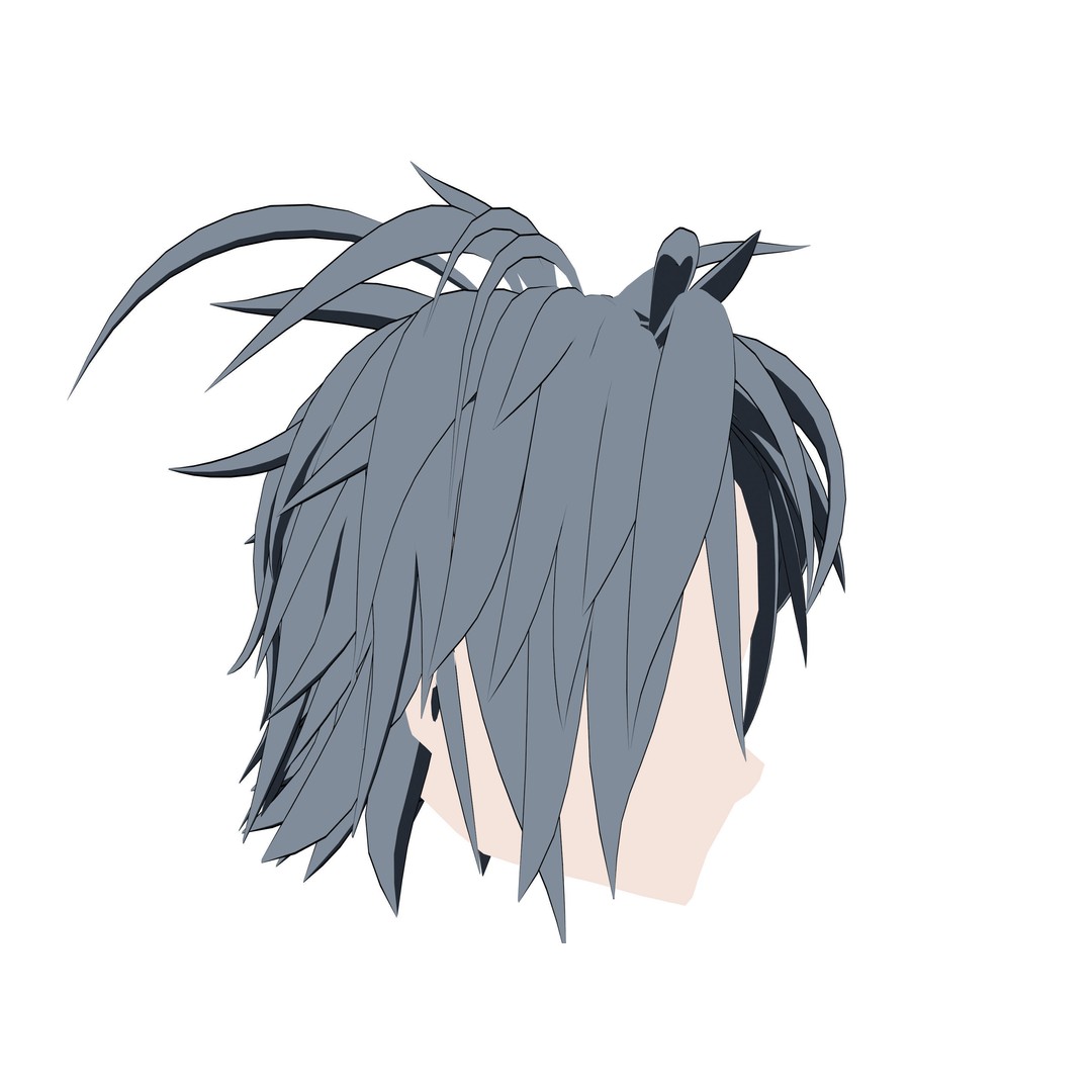 Anime Hair 3D Model – Low Poly Character Asset, Blender & FBX - View 51