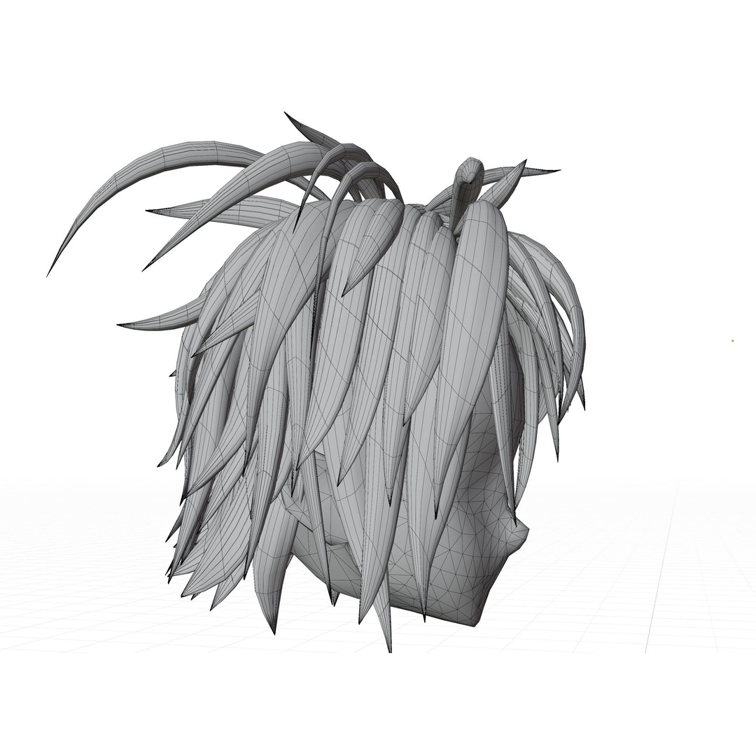 Anime Hair 3D Model – Low Poly Character Asset, Blender & FBX - View 52