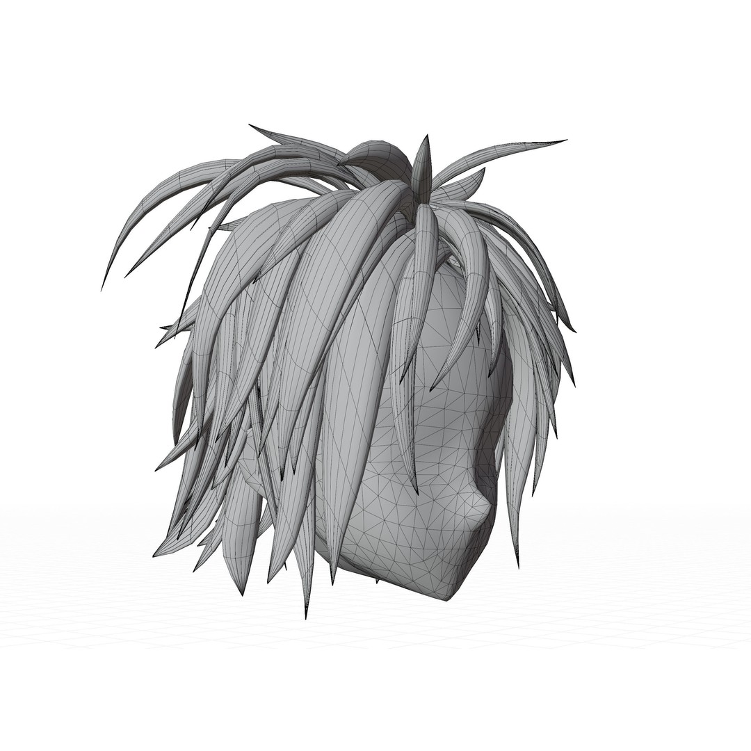 Anime Hair 3D Model – Low Poly Character Asset, Blender & FBX - View 54