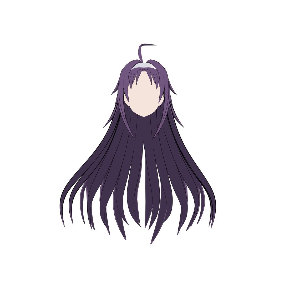 Anime Hair 3D Model – Low Poly Character Asset, Blender & FBX - View 55