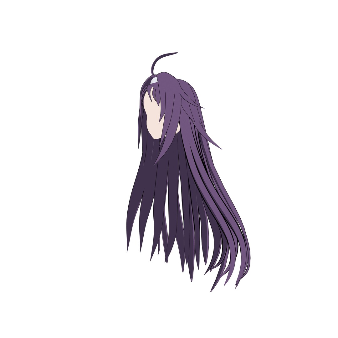 Anime Hair 3D Model – Low Poly Character Asset, Blender & FBX - View 57
