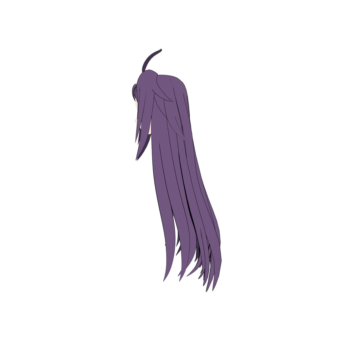 Anime Hair 3D Model – Low Poly Character Asset, Blender & FBX - View 59