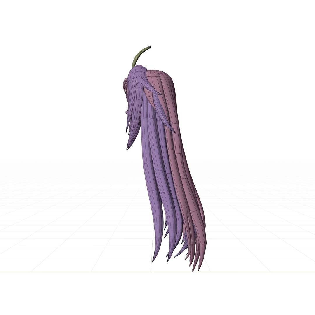 Anime Hair 3D Model – Low Poly Character Asset, Blender & FBX - View 60