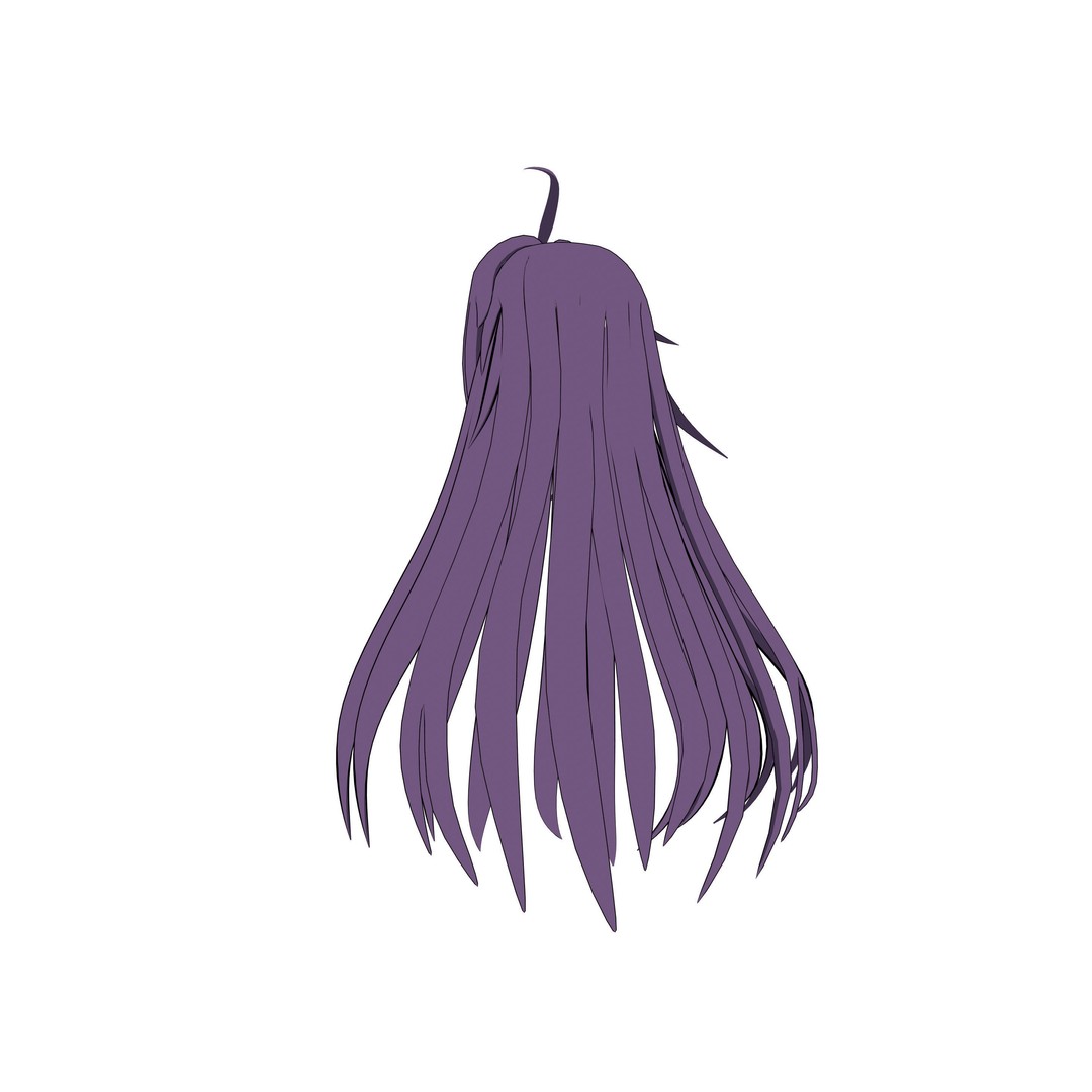 Anime Hair 3D Model – Low Poly Character Asset, Blender & FBX - View 61