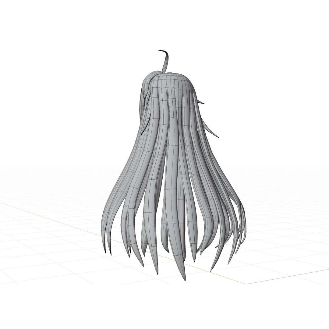 Anime Hair 3D Model – Low Poly Character Asset, Blender & FBX - View 62