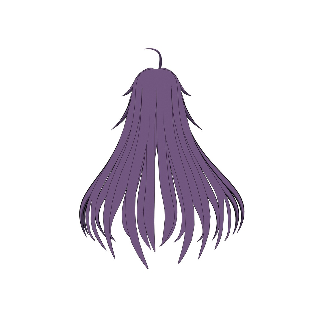 Anime Hair 3D Model – Low Poly Character Asset, Blender & FBX - View 63