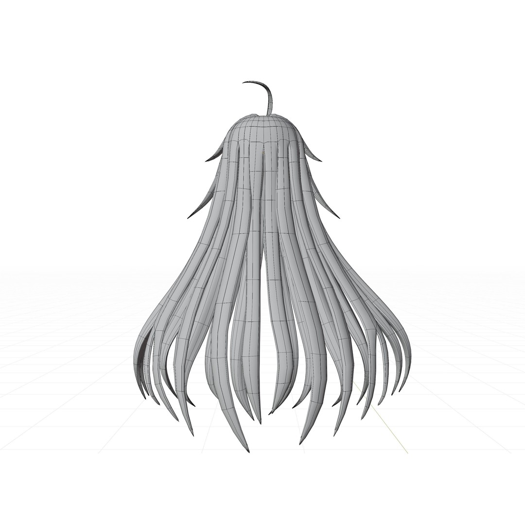 Anime Hair 3D Model – Low Poly Character Asset, Blender & FBX - View 64