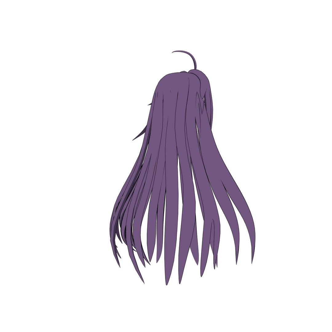 Anime Hair 3D Model – Low Poly Character Asset, Blender & FBX - View 65