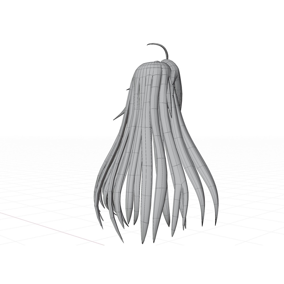 Anime Hair 3D Model – Low Poly Character Asset, Blender & FBX - View 66