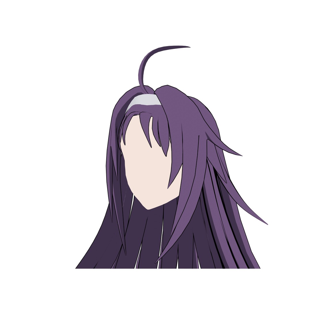 Anime Hair 3D Model – Low Poly Character Asset, Blender & FBX - View 67