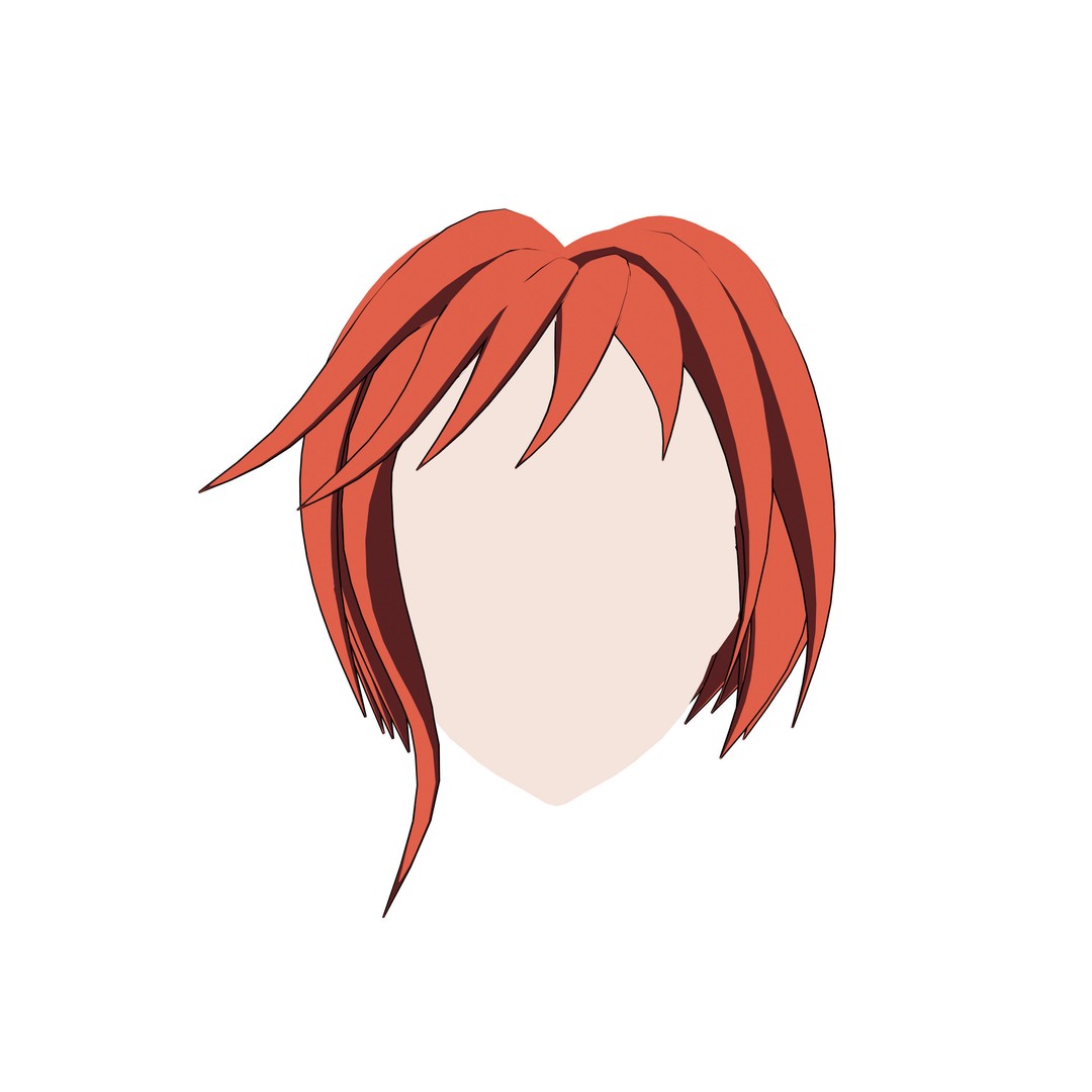 Anime Hair 3D Model – Low Poly Character Asset, Blender & FBX - View 69