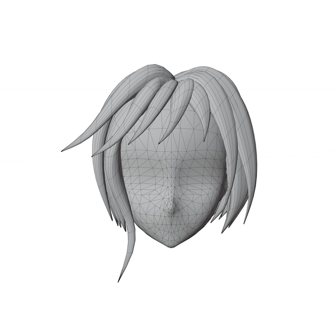 Anime Hair 3D Model – Low Poly Character Asset, Blender & FBX - View 70
