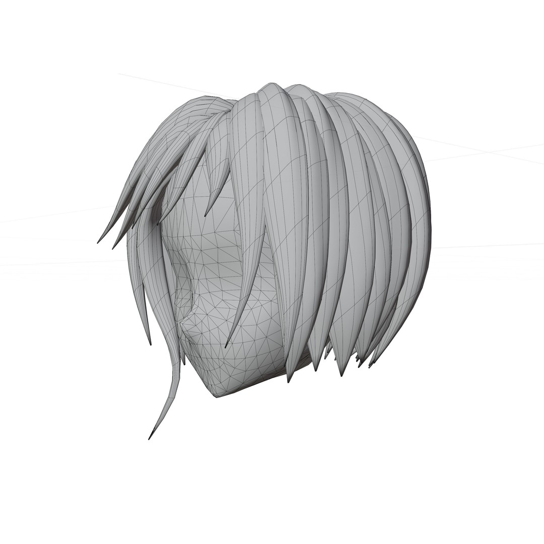 Anime Hair 3D Model – Low Poly Character Asset, Blender & FBX - View 72