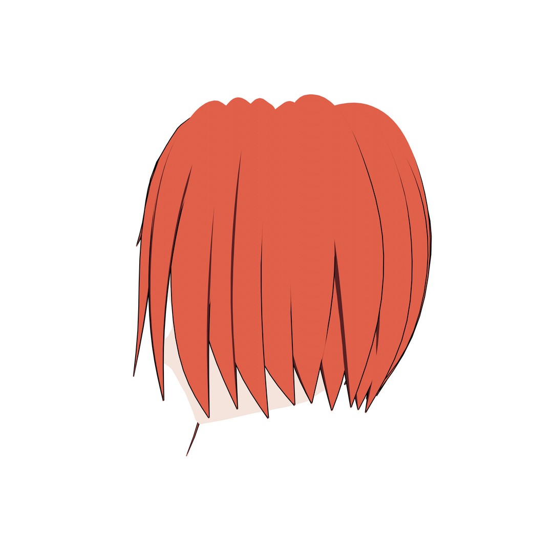 Anime Hair 3D Model – Low Poly Character Asset, Blender & FBX - View 73
