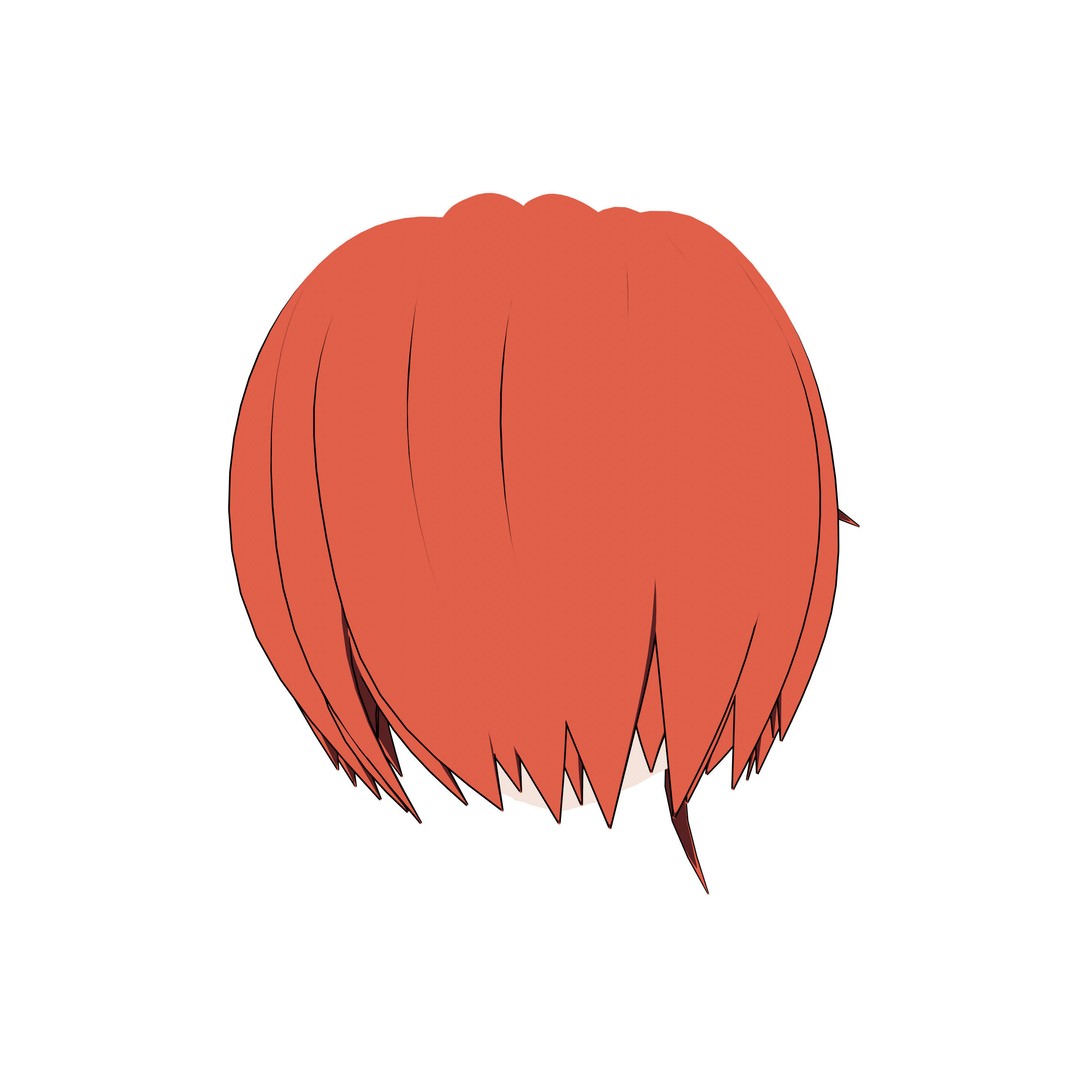 Anime Hair 3D Model – Low Poly Character Asset, Blender & FBX - View 75