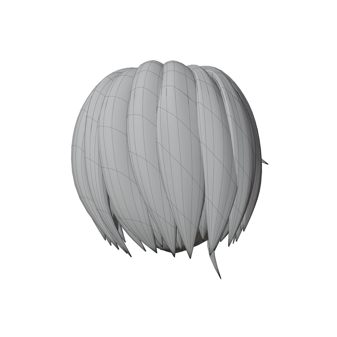 Anime Hair 3D Model – Low Poly Character Asset, Blender & FBX - View 76