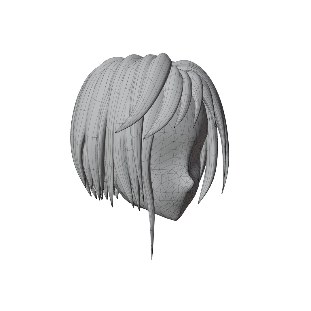 Anime Hair 3D Model – Low Poly Character Asset, Blender & FBX - View 78