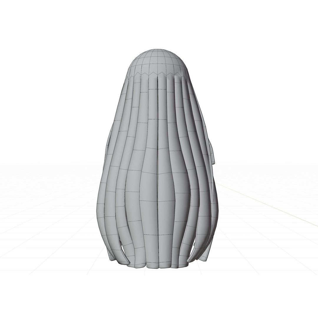 Anime Hair 3D Model – Low Poly Character Asset, Blender & FBX - View 8