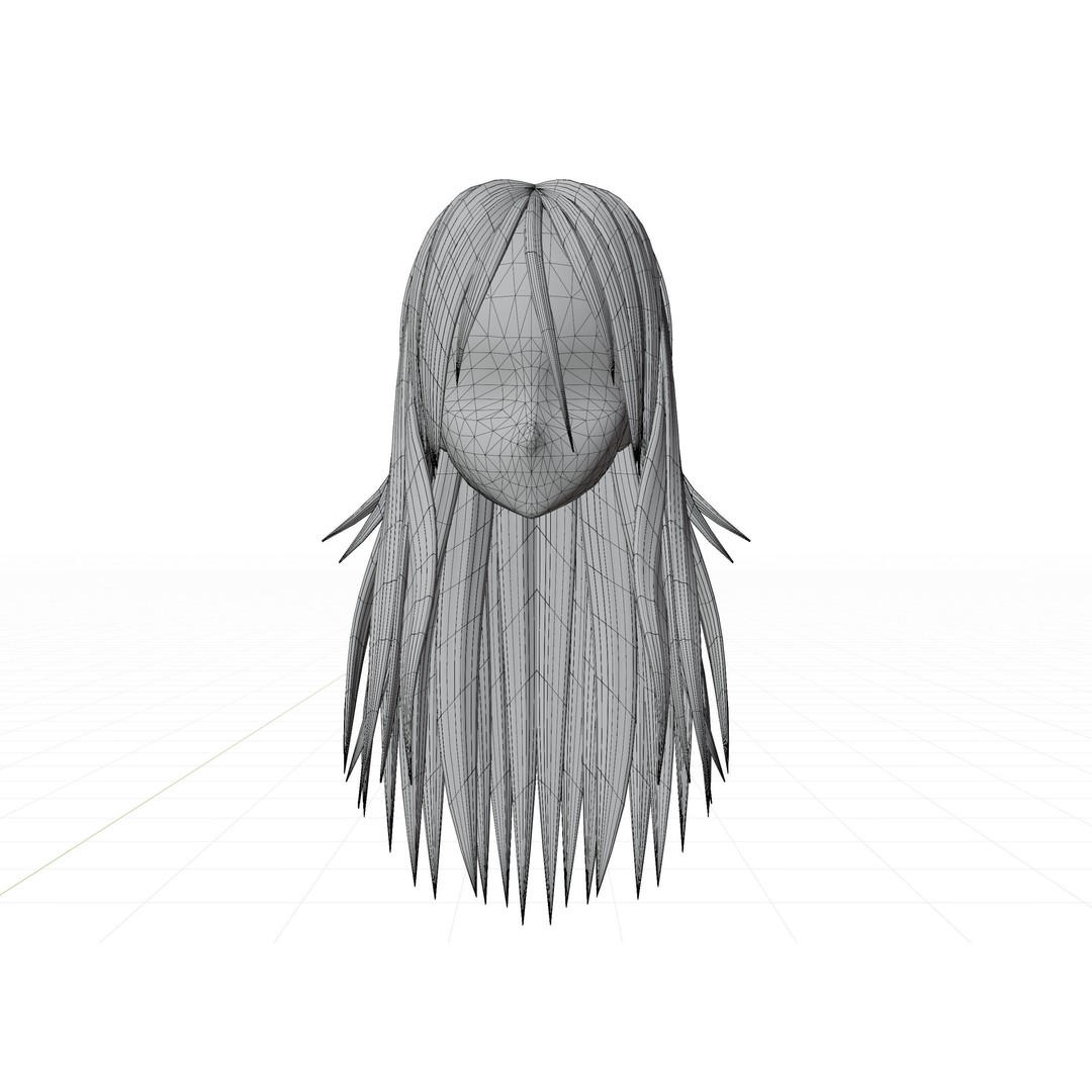 Anime Hair 3D Model – Low Poly Character Asset, Blender & FBX - View 80