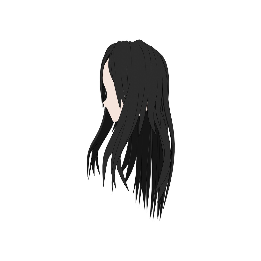 Anime Hair 3D Model – Low Poly Character Asset, Blender & FBX - View 81