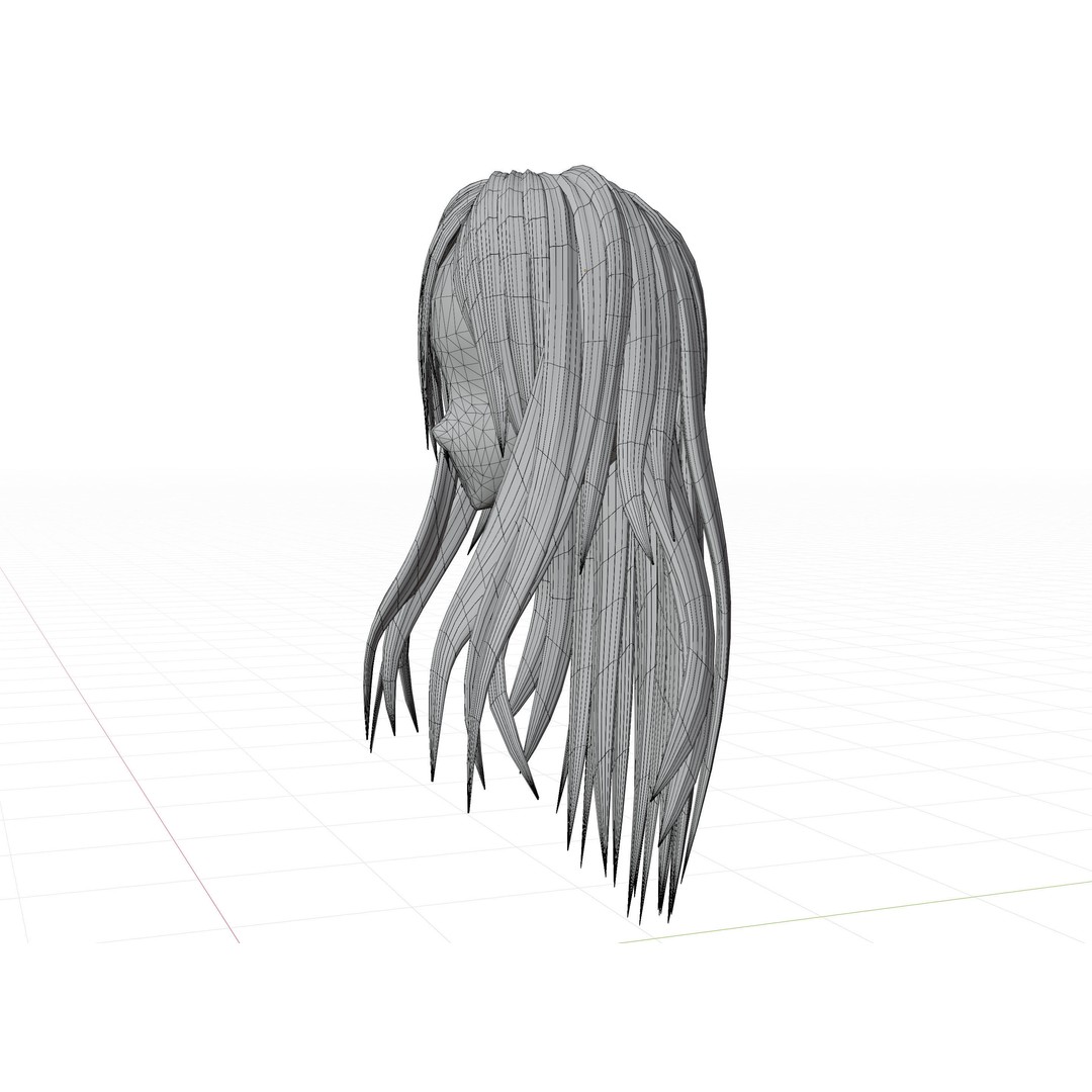Anime Hair 3D Model – Low Poly Character Asset, Blender & FBX - View 82