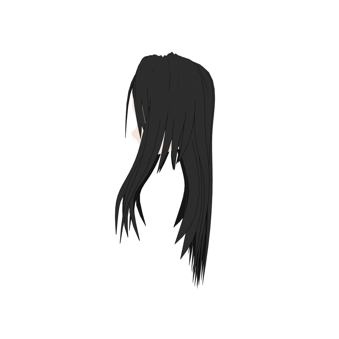 Anime Hair 3D Model – Low Poly Character Asset, Blender & FBX - View 83