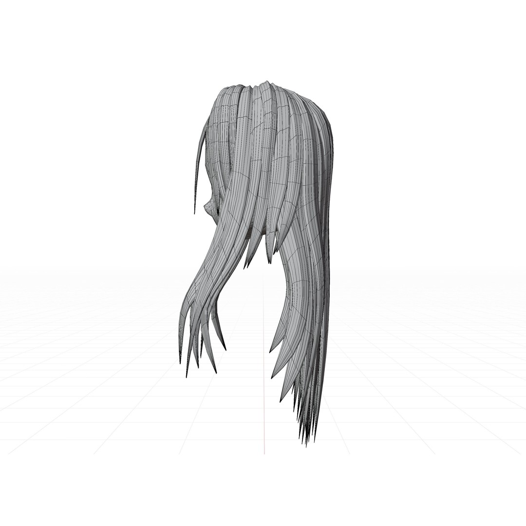 Anime Hair 3D Model – Low Poly Character Asset, Blender & FBX - View 84