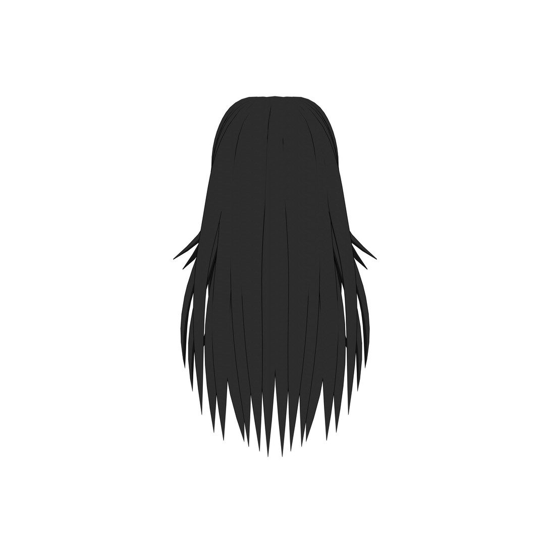 Anime Hair 3D Model – Low Poly Character Asset, Blender & FBX - View 85