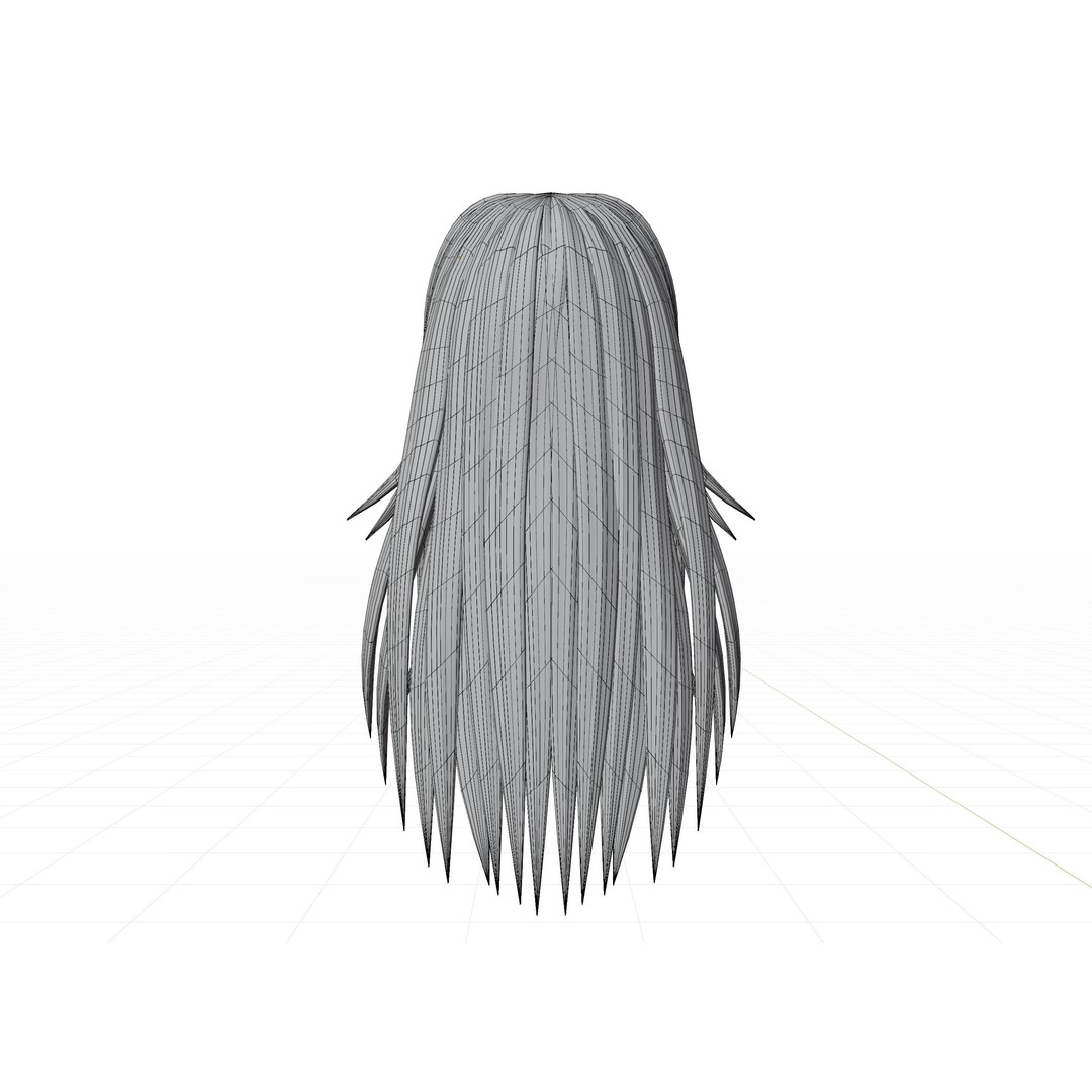 Anime Hair 3D Model – Low Poly Character Asset, Blender & FBX - View 86