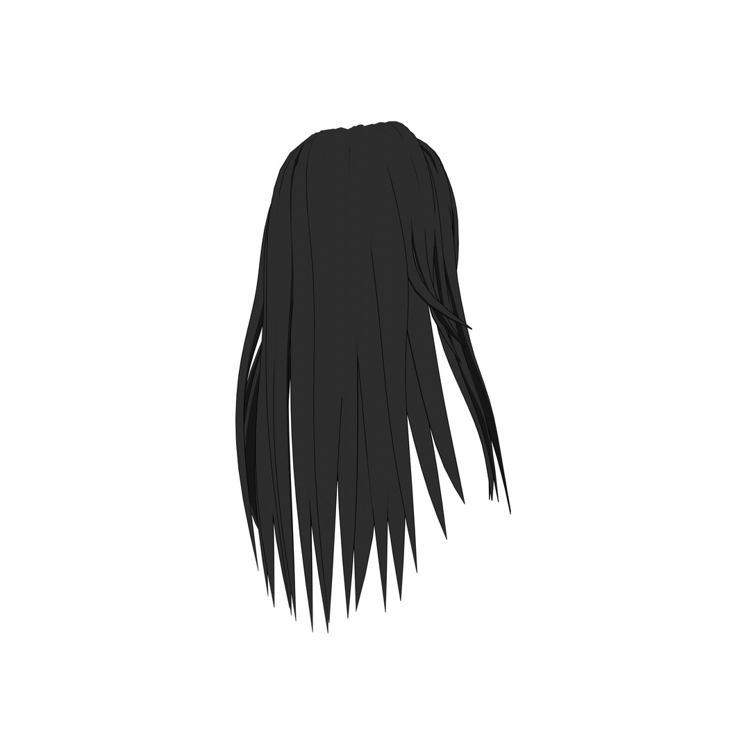 Anime Hair 3D Model – Low Poly Character Asset, Blender & FBX - View 87