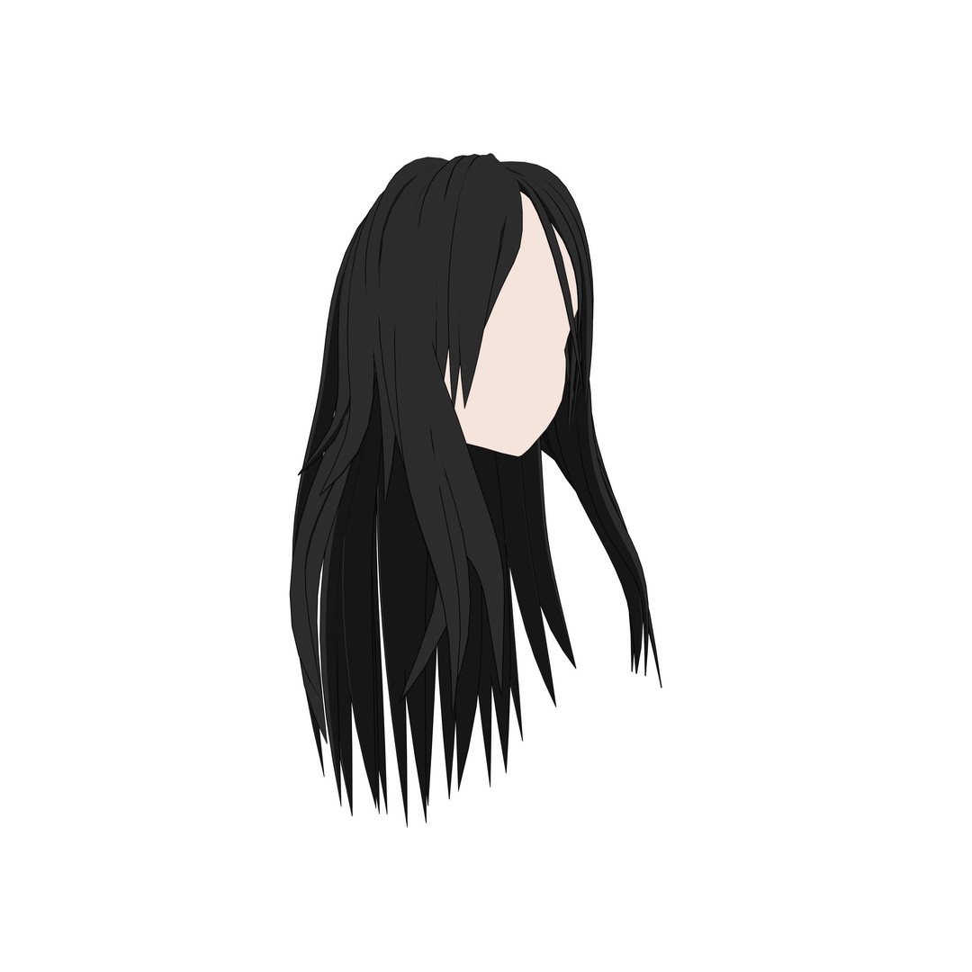 Anime Hair 3D Model – Low Poly Character Asset, Blender & FBX - View 89