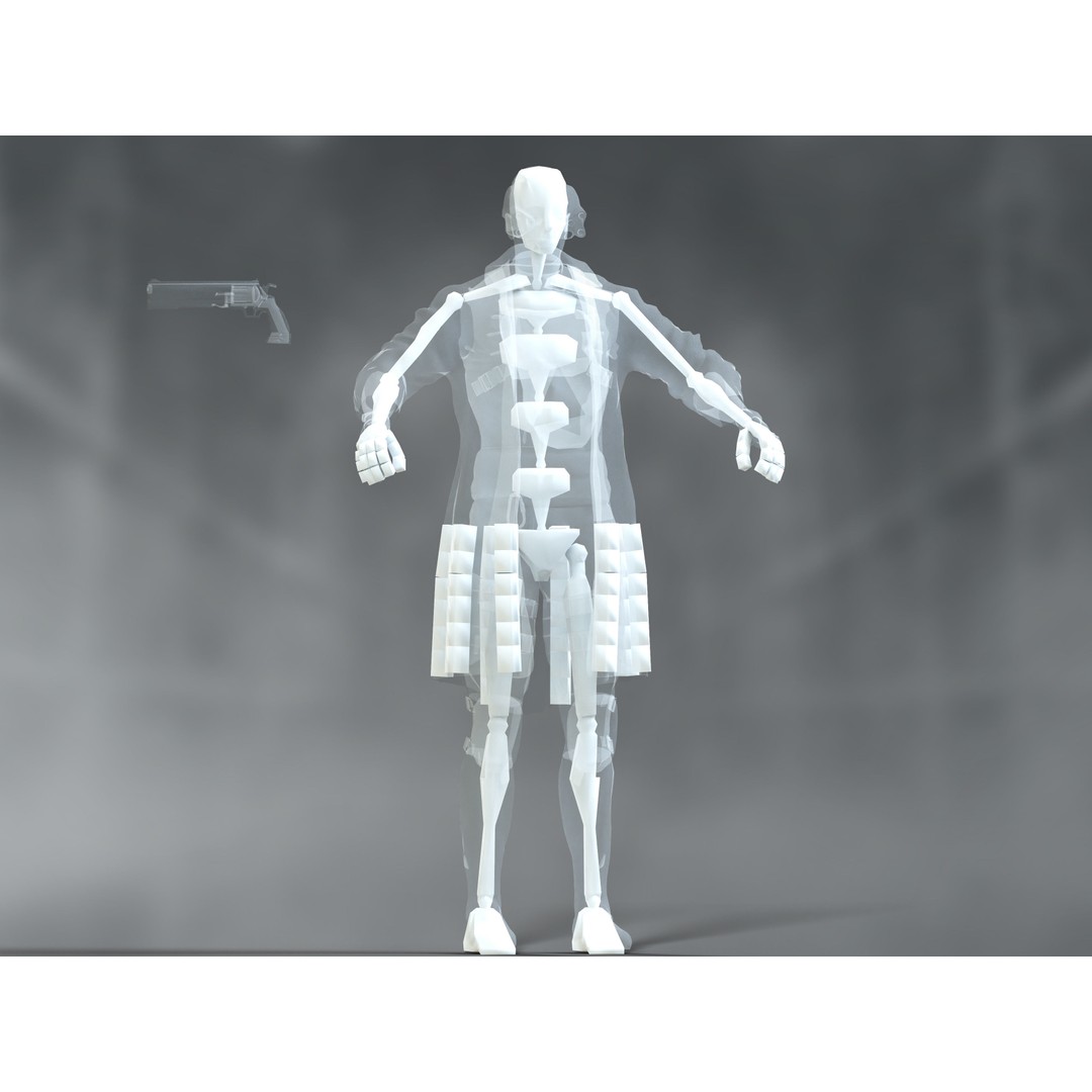 Sci-Fi Military Police 3D Model – Low Poly Rigged Character, FBX, OBJ