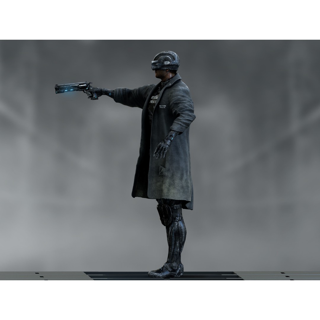 Sci-Fi Military Police 3D Model – Low Poly Rigged Character, FBX, OBJ - View 10