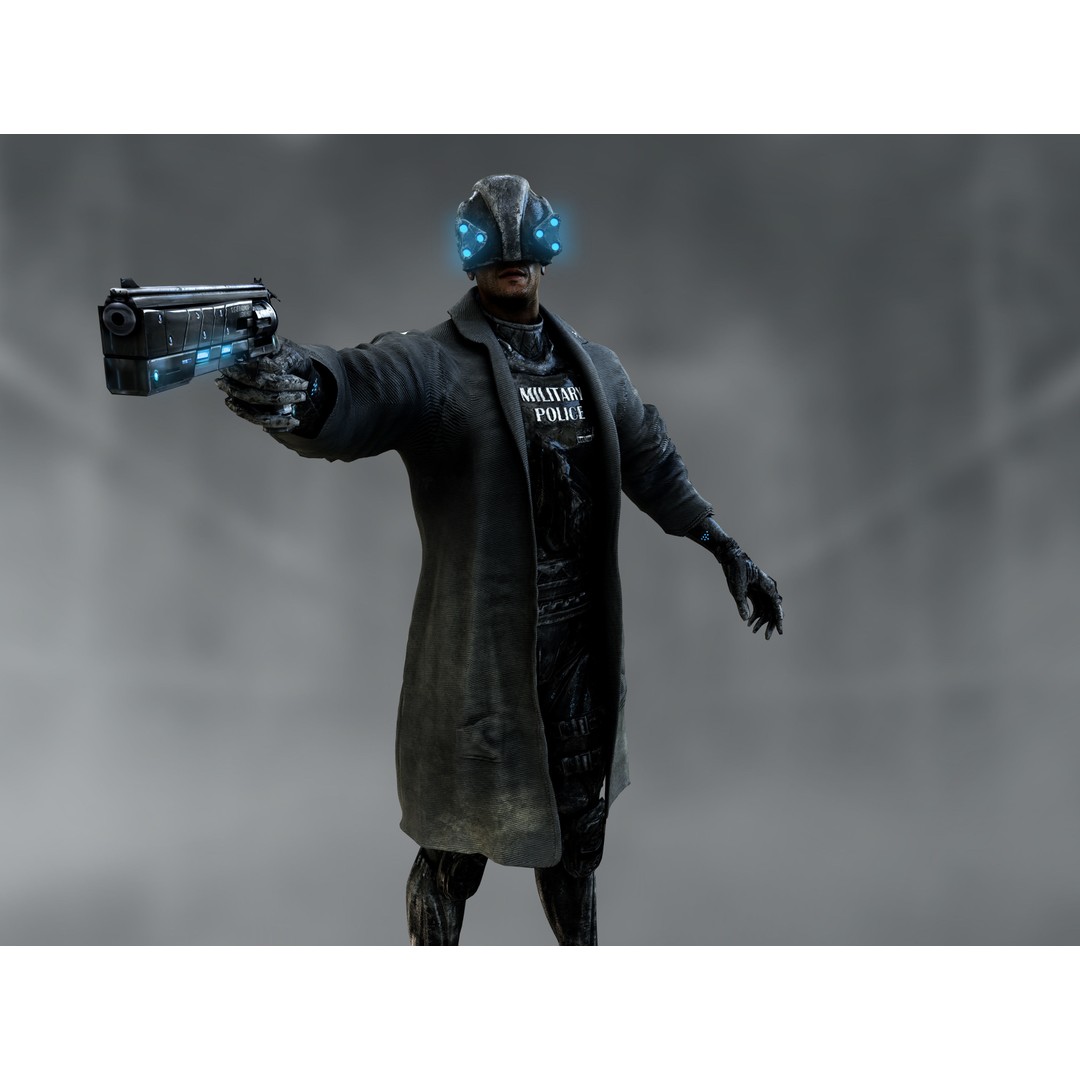 Sci-Fi Military Police 3D Model – Low Poly Rigged Character, FBX, OBJ - View 11