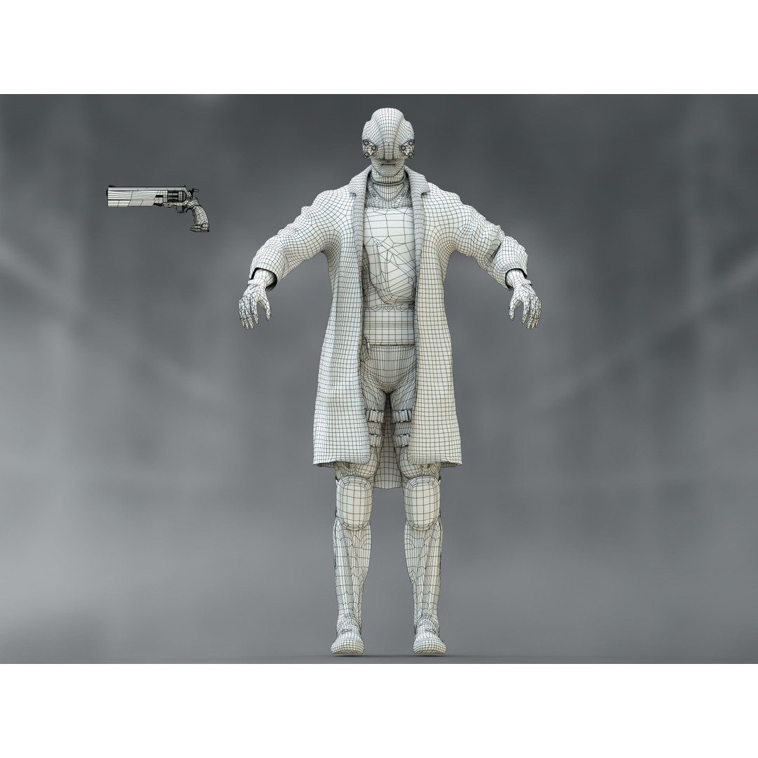 Sci-Fi Military Police 3D Model – Low Poly Rigged Character, FBX, OBJ - View 12