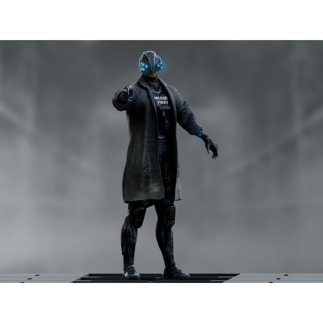 Sci-Fi Military Police 3D Model – Low Poly Rigged Character, FBX, OBJ - View 5
